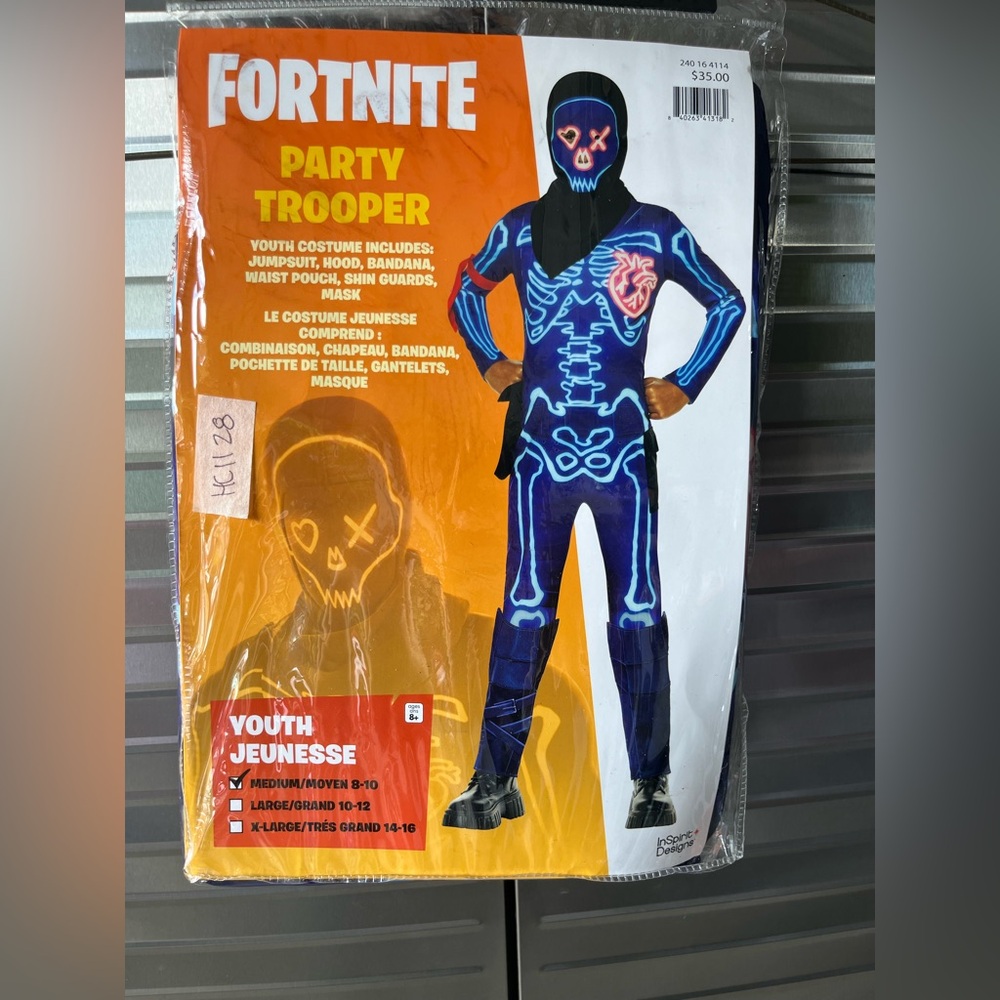 Fortnite Party Trooper Kids Skeleton Costume